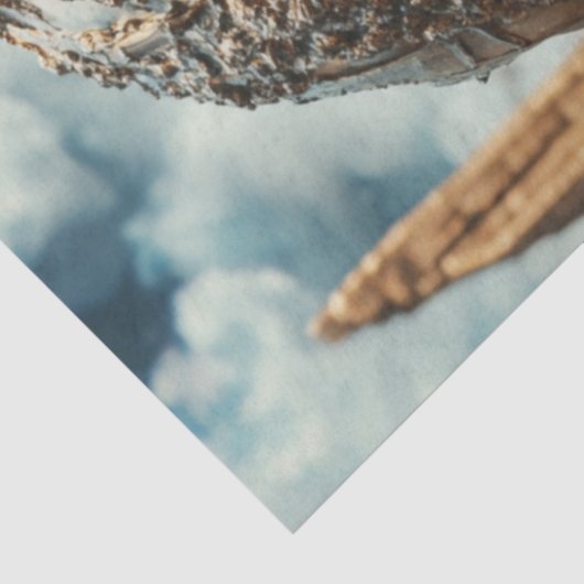 Decoupage Moon Scene Astronaut City Reflectie Tissuepapier (Detail)