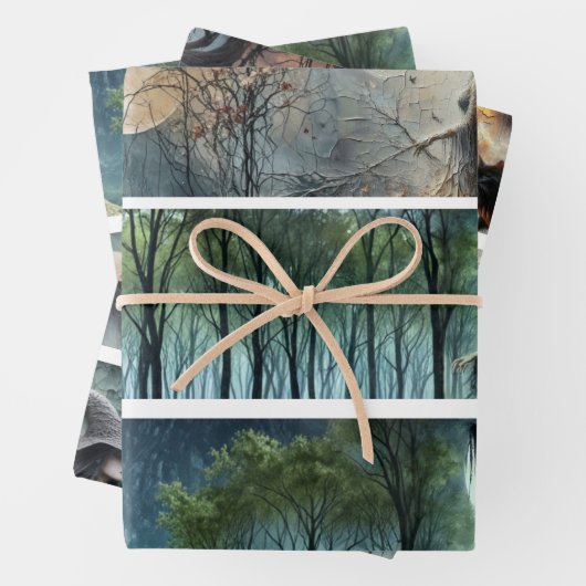 Decoupage Moonlit Gothic Forest & Witch Handsaws Inpakpapier Vel (In situ)