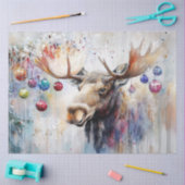 Decoupage Moose Kerst Ornamenten in Antlers Tissuepapier (Craft)