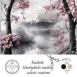 Decoupage Mount Fuji's met kersenbloesems en meer Tissuepapier