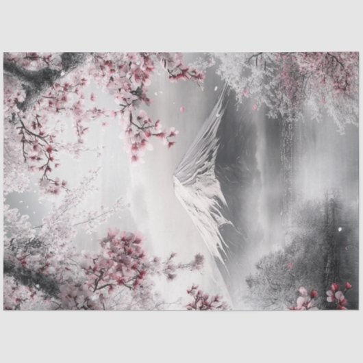 Decoupage Mount Fuji's met kersenbloesems en meer Tissuepapier (Voorkant)