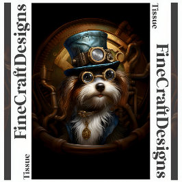 Decoupage Mousseline Steampunk Dog Faux Ink 033 Tissuepapier