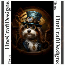 Decoupage Mousseline Steampunk Dog Faux Ink L 033 Tissuepapier