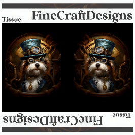 Decoupage Mousseline Steampunk Hond Faux Ink LR 03 Tissuepapier