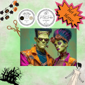Decoupage Mr. Mrs. Frankenstein Hot & Haunted Coup Tissuepapier
