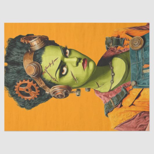 Decoupage Mrs. Moster Bold Sinaasappel Industria Tissuepapier (Voorkant)