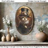 Decoupage Muts Cute Steampunk Hond Bril Rechts 110 Tissuepapier