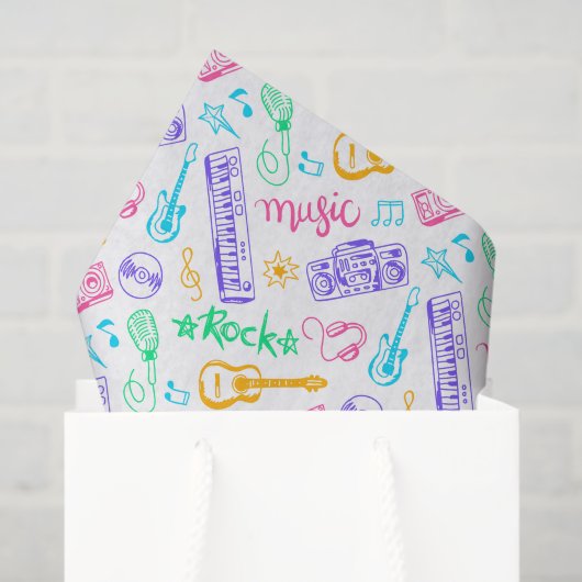 Decoupage Muziek Verjaardagsfeest Tissuepapier (Cadeauzakje)