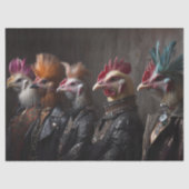 Decoupage Muziekband Kippen Punk stijl Tissuepapier (Voorkant)