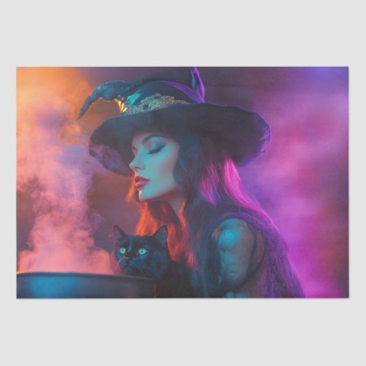 Decoupage Mystical Witches' Cauldron Brew & Cat Tissuepapier (Voorkant)