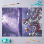 Decoupage Mystiek Paarse Hue Forest & Skeleton Tissuepapier (Craft)