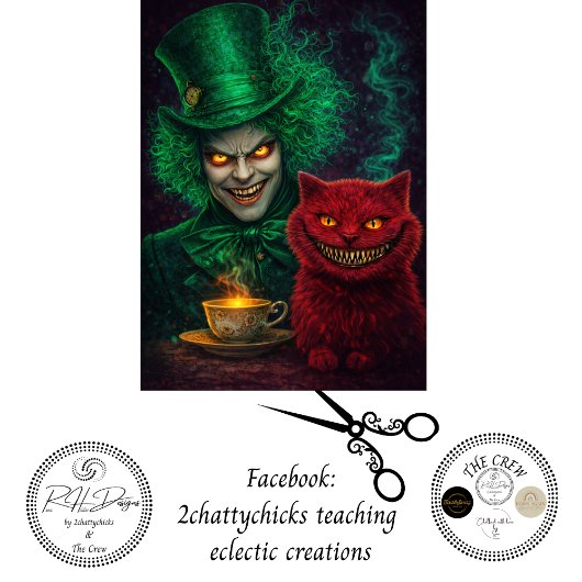 Decoupage Mystieke Groene Thee Hosteert Vuurkat Tissuepapier