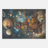 Decoupage mystieke hete lucht ballon rijden inpakpapier vel (Voorkant 3)