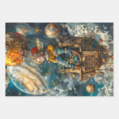 Decoupage mystieke hete lucht ballon rijden inpakpapier vel (Voorkant)