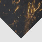 Decoupage Mystieke Pitch Zwarte Leeuw met Goud Tissuepapier (Detail)