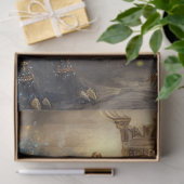 Decoupage Mythical Griffon Wolf-Bird Gold Inlay Tissuepapier (Geschenk)