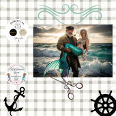 Decoupage Mythical Sailor Rescue Mermaid at Sea  Tissuepapier