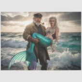 Decoupage Mythical Sailor Rescue Mermaid at Sea  Tissuepapier (Voorkant)