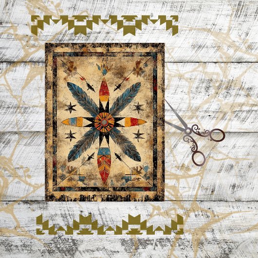 Decoupage Native American symmetrisch ontwerp Tissuepapier