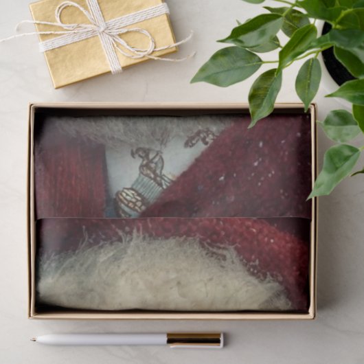 Decoupage Naughty or Nice Santa Claus Peeking  Tissuepapier (Geschenk)