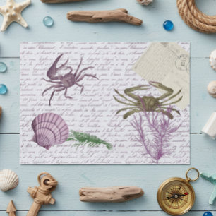 Decoupage Nautische Krab Schaaldier Tissuepapier