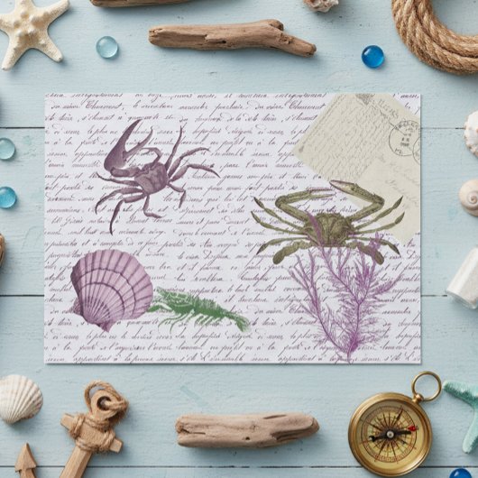 Decoupage Nautische Krab Schaaldier Tissuepapier