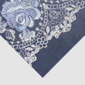 Decoupage Navy Blue en White Lace Tissuepapier (Detail)