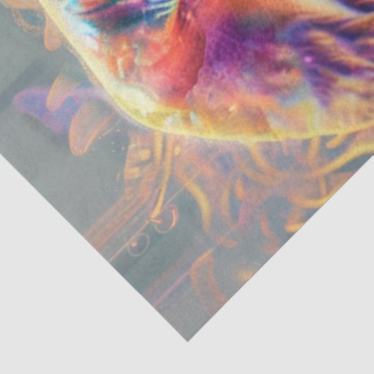 Decoupage Neon gekleurde Majestic Elephant Tissuepapier (Detail)