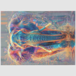 Decoupage Neon gekleurde Majestic Elephant Tissuepapier