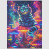 Decoupage Neon Psycho Kat Glanzende Paddenstoel Tissuepapier (Voorkant)