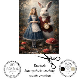 Decoupage Nieuwsgierig Meisje Witte Konijn Zakhorl Tissuepapier