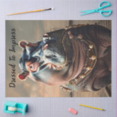 Decoupage nijlpaard gekleed om indruk te maken tissuepapier (Craft)