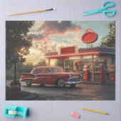 Decoupage Nostalgic Red American Car Collector Tissuepapier (Craft)