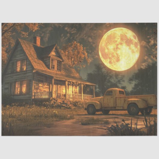 Decoupage Nostalgic Rustic Farmhouse Moon Tissuepapier (Voorkant)