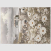 Decoupage Nostalgic White Truck Field Daisies Tissuepapier (Voorkant)