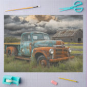 Decoupage Nostalgisch Boerderij Voertuiglandschap Tissuepapier (Craft)