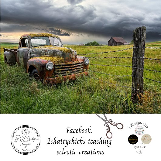 Decoupage Nostalgische Roestige Rode Truck Oude Sc Tissuepapier