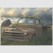Decoupage Nostalgische Rusty Boerderij Vrachtwagen Tissuepapier (Voorkant)