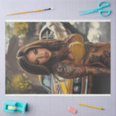 Decoupage Nostalgische Spierwagen Mooie Vrouwen Tissuepapier (Craft)