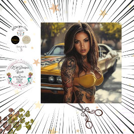 Decoupage Nostalgische Spierwagen Mooie Vrouwen Tissuepapier