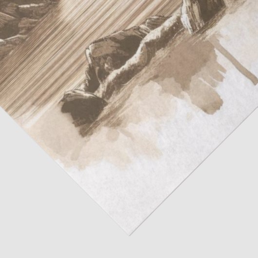 Decoupage Oceaan Zeilschip Aquarel Tissuepapier (Detail)