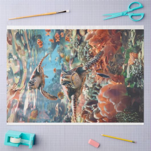 Decoupage Ocean Majestic Zee Schildpad Tissuepapier (Craft)