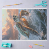 Decoupage Ocean Zee Turtle op het strand Tissuepapier (Craft)