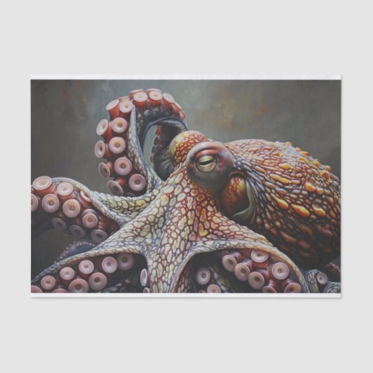 Decoupage octopus digitaal schilderen tissuepapier (Voorkant)