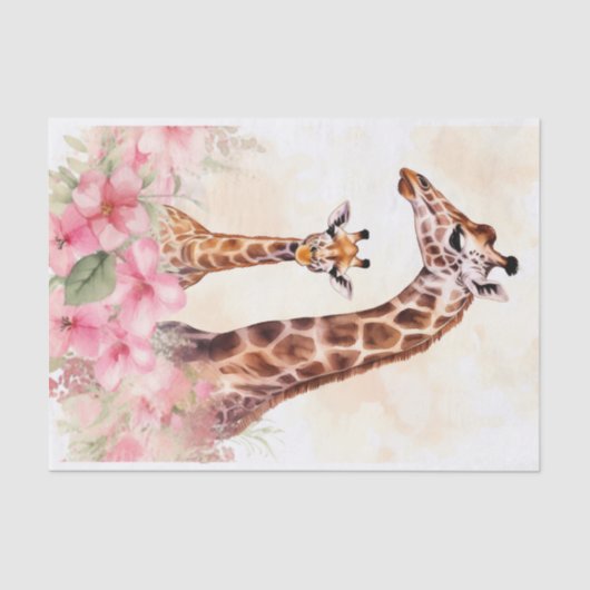 Decoupage oerwoud giraffe liefhebbers tissuepapier (Voorkant)