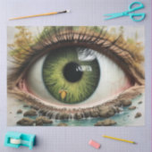 Decoupage oog van het universum als landschap tissuepapier (Craft)