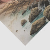 Decoupage oog van het universum als landschap tissuepapier (Detail)