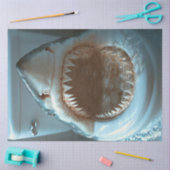 Decoupage Open Mouth Shark Toilet Zitje Tissuepapier (Craft)
