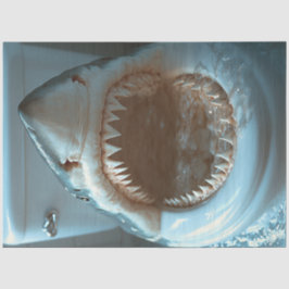 Decoupage Open Mouth Shark Toilet Zitje Tissuepapier