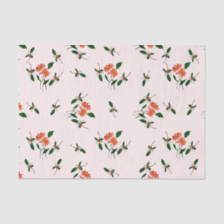 Decoupage Or Gifting Hand-Painted Florals Blush Tissuepapier